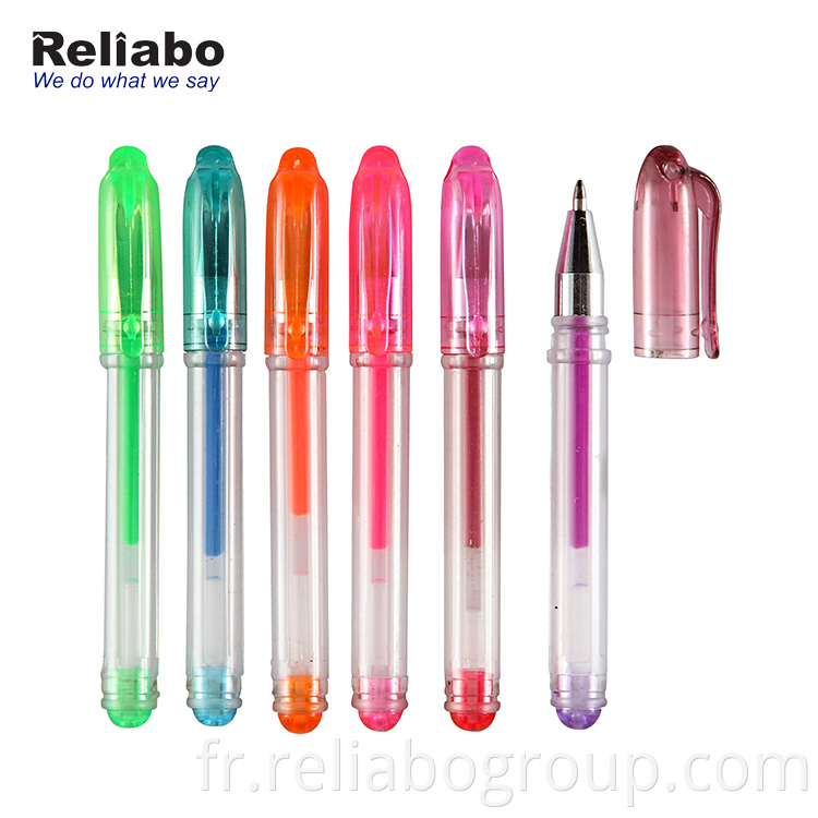 Reliabo Commerce de gros de la Chine d'usine personnalisée de conception personnalisée mini stylo gel scintillant multicolore